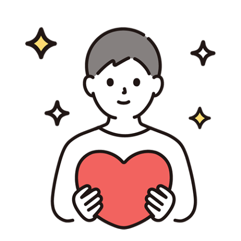 ハートを受け取る人